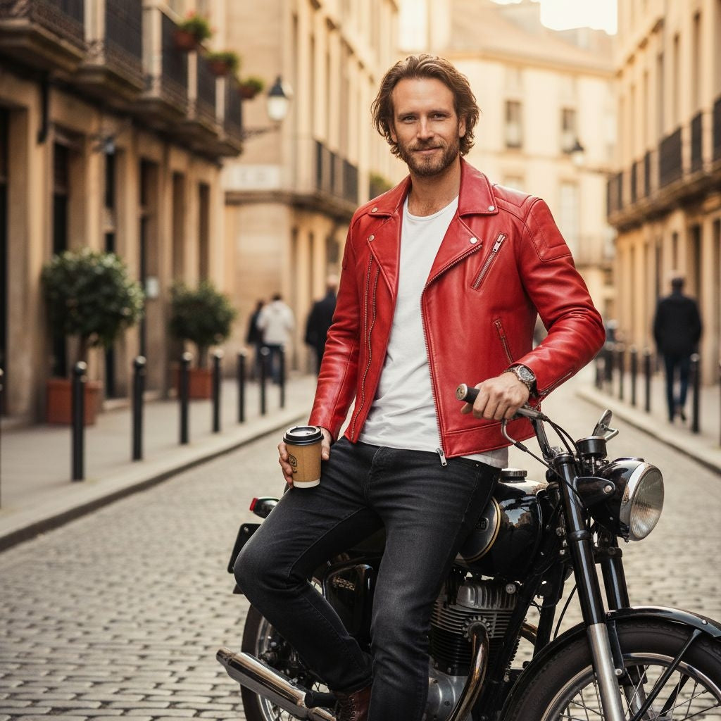 Genuine Italian Soft Leather Jacket with Rampley & Co Silk Lining - Epic Motorcycles