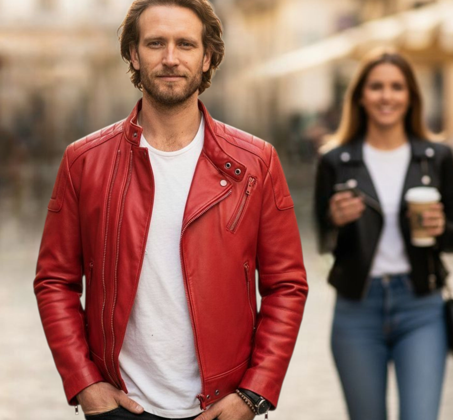 Genuine Italian Soft Leather Jacket with Rampley & Co Silk Lining - Epic Motorcycles 